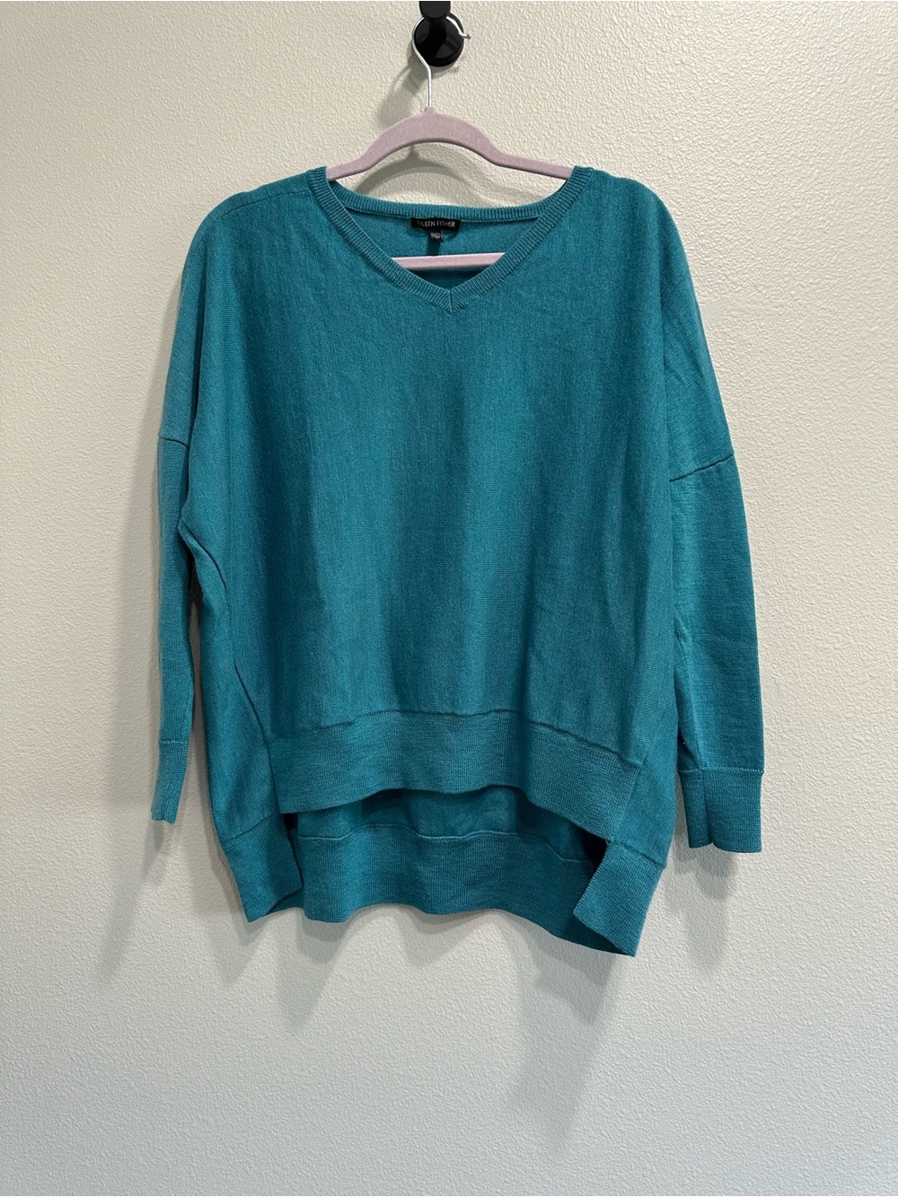 Eileen Fisher Teal V-Neck Sweater